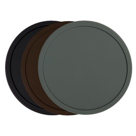 ONLYKXY 3pcs Round Silicone Coasters for Drinks,Universal Non-Slip Cup Mat Colorful Coffee Coasters for Table Desk Decor Home,Office,Bar,Kitchen,Hot & Cold Tea,Beer,Mugs,Cocktails (Black,Grey,Brown)