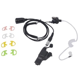 Pdflie QD Quick Disconnect Quick-Release Walie Talkie Earpiece Ear Piece Two Way Radio Headset Compatible with Motorola XTS 2500 5000 XTS2500 XTS5000(Wired,Black)