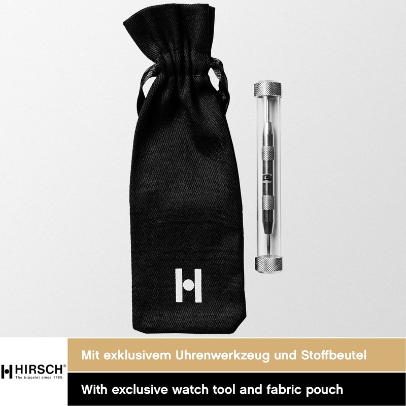 Hirsch Toronto Watch Strap, Italian Calf Leather, Classic/Elegant - Women/Men,