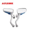 AULESSE 1 Pair Left Right Universal Motorcycle Scooter Chrome Skull