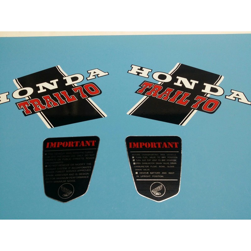 HONDA CT70 TRAIL70 1972 FRAME DECAL GRAPHIC SET (#H47)