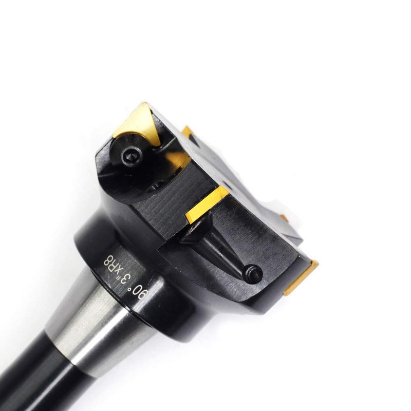 OSCARBIDE Indexable End Mill,R8 Shank,3" Cutting Diameter,6" Overall Length,90 Degree,5