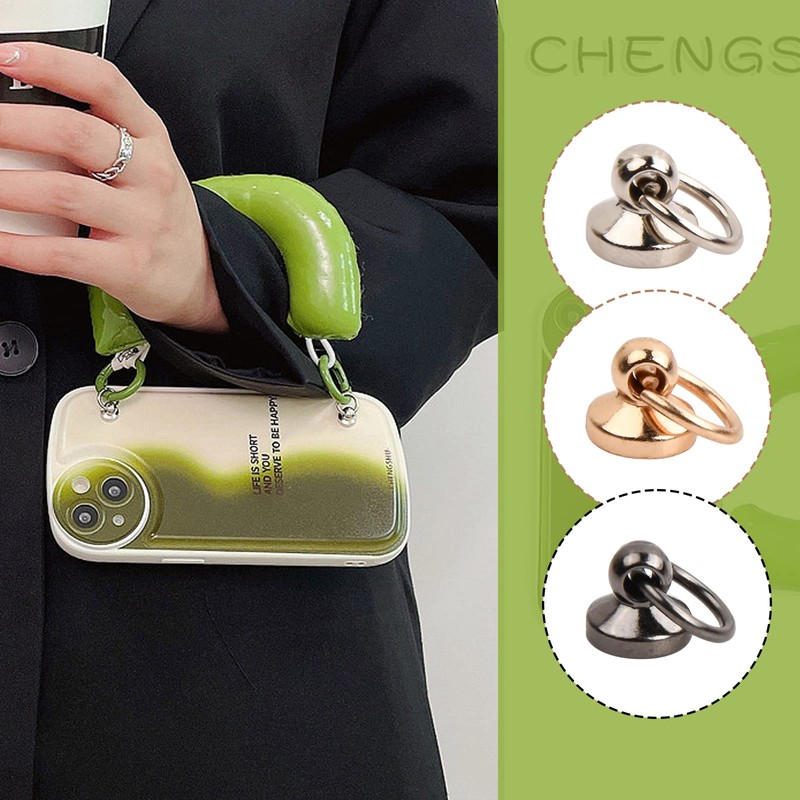 Laughhe 30 Pieces Rivet Stud with Ring 3 Colours Round
