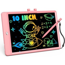 Lcd-Writing-Tablet-for-Kids 10 Inch, Toddler Toys for 3 4 5 6 7 8 Year Old Boy Birthday Gift Ideas, Erasable Drawing Pad Doodle Board Learning Toy Christmas Gifts for Girls Boys (Blue) - Colour: Pink