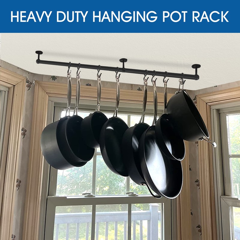 ROTHLEY Hanging Pot Rack Hanger: 39.4 Inch Stainless Steel Pot