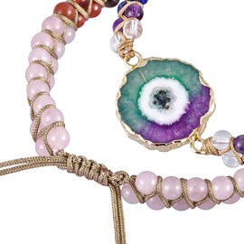 KYEYGWO 7 Chakras Crystal Stone Beads Bracelet for Women and Men, Carnelian Charms Adjustable Bangle for Prayer Balancing Yoga Meditation