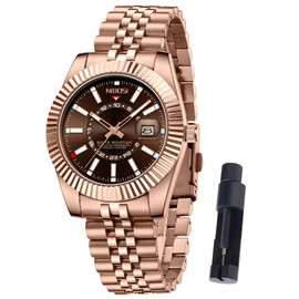 NIBOSI Watches for Men Ultra Thin Analog Quartz Men's Watches Waterproof Casual Luxury Business Calendar Stainless Steel Gold Silver Black Blue for Father Dad Graduation Birthday Anniversary Present