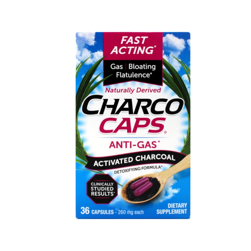 Charcocaps Anti-gas Formula 260 mg Per Capsule, 36 Capsules Each