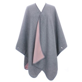 Be Your Own Style BYOS Womens Winter Oversized Reversible Solid Fleece Poncho Blanket Wrap