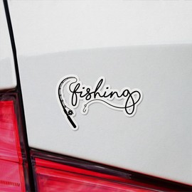 Decal Stickers of Fishing Rod Premium Indoor (No Waterproof) Vinyl Decal Stickers for Laptop Phone Accessory Helmet Car Window Mug Tuber Cup Door Wall Decoration - USCVER30d752bBL0124