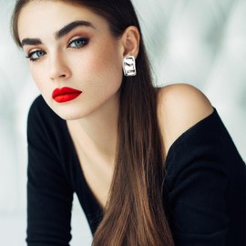 Gold Rectangle Stud Earrings for Women, 14K Gold Plated Thick Stud Earrings, Minimalist Geometric Earrings for Women (Jihe-earring-ice-Silver)