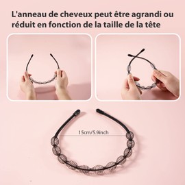 Pack of 10 Metal Headbands, Wave Hair Bands for Men and Women with Non-Slip Teeth, Black Non-Slip Elastic Fashion Headband Hair Styling Accessories for Sports, Fitness, Daily Makeup (Black)