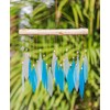 Sparkling Blue Glass Wind Chime Recycled Glass and Bamboo Driftwood