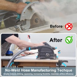 1 1/4 Inch x 17 Feet Dust Collection Hose Kit for Home and Shop Vacuums System with 5 Adapters of Woodworking Power Tool and Sander, Compatible with Multi-Brands, Silver Gray Vacuum Hose