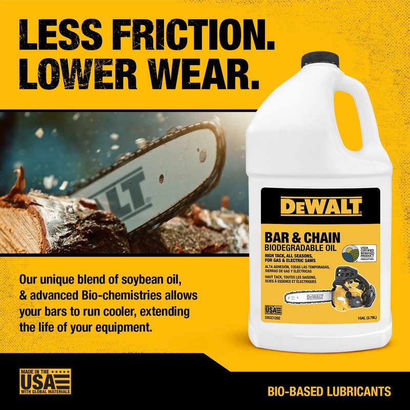 DEWALT – Biodegradable Bar & Chain Oil – Green, Eco-Friendly,