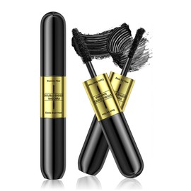 ZHISHUDL Black Tubing Mascara 2 in 1 Mascara Black Volumizing and Lengthening for Eye Makeup,Liquid Lash Extensions Mascara 5x Longer Waterproof Long Lastin Curling Eyelashes