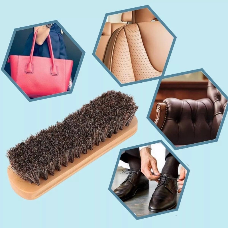 Veraly Cepillo Limpieza Zapatos Cerdas Suaves Caballo Sin Dañar Sup