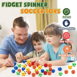 33 Pcs Mini Fidget Spinners Soccer Ball Toys - Party Favors, Classroom Prizes, Pinata Filler, Goodie Bag Stuffers, Treasure Box Toys