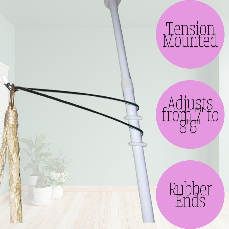 INDOOR PLANT POLE Spring Tension Rod with 3 Adjustable ARMS
