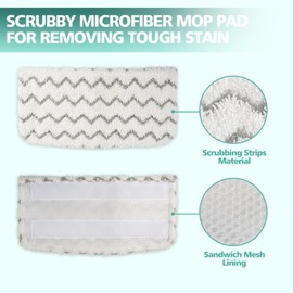 4 PCS Replacement Pads Accessory for Shark Steam Mop S1000, S1000A, S1000C, S1000WM, S1001C, S2001 Dirt Grip Pads, Microfiber Washable & Reusable