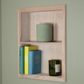 Fox Hollow Furnishings 14x18 Unfinished Sloane Wall Niche w/beadboard Back and 1 Shelf