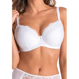 Teyli Women's Bra with Underwire, Padded Bra, Bra Large Sizes, Bra Large Breasts, Comfort Strong Hold Bra, Women's Bra, White