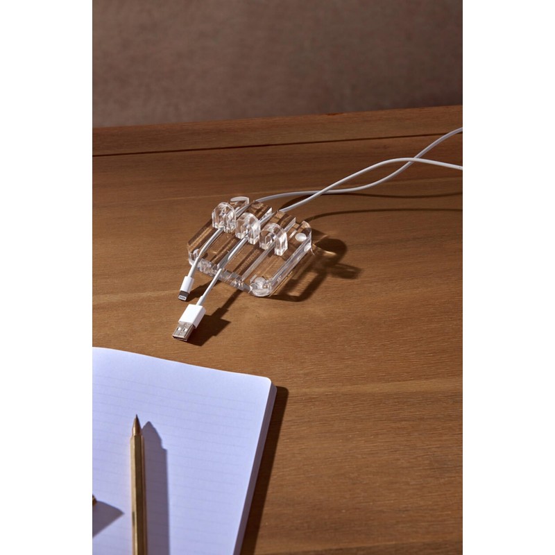 russell+hazel Acrylic Cable Manager, 3” x 1.5” x 3”, Cord