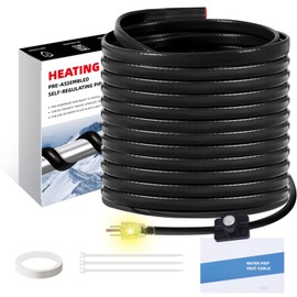 Tsolzdadi 100FT Heat Cable for Water Pipes, Prevent Freezing & Easy Installation, Water Pipe Heat Cable with Thermostat Self-Regulating, Pipe Heating Trace System 120 V