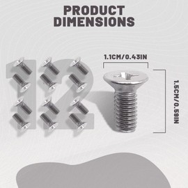 Kutyun 12Pcs Rotor Screws for Brake Discs, Automotive Replacement Brake Adjusting Screw Assemblies, 93600-06014-0H Stainless Steel Brake Disc Rotor Screws Compatible with Acura, Honda Models (12PCS)