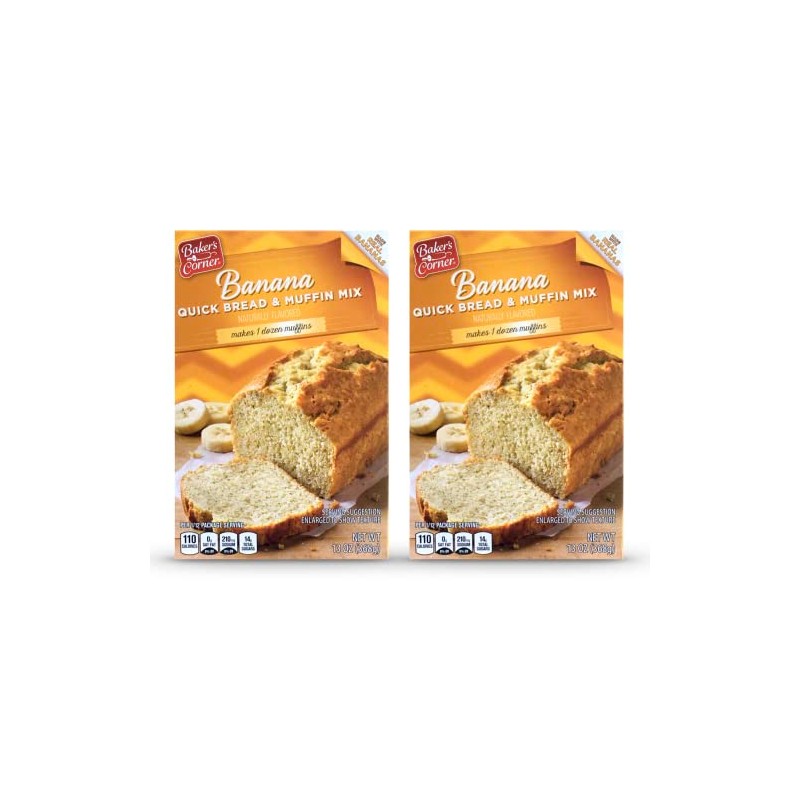 Baker’s Corner Banana Quick Bread and Muffin Mix, 13 oz