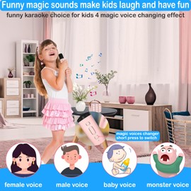 Karaoke Machine for Kids, Mini Karaoke Machine for Kids Adults, Portable Bluetooth Speaker with 1 Wireless Microphones, Christmas Birthday Toys Birthday Gifts for Girls 4, 5, 6, 7, 8+ Years Old Kid