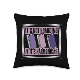 Chromatic Harmonica Accessories Set Beginner Gifts It's Not Hoarding Harmonicist Harmonica Throw Pillow, 16x16, Multicolor