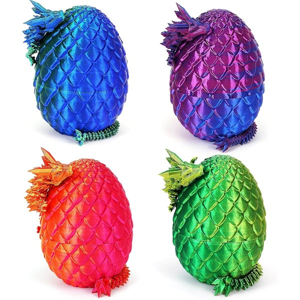 3D Printed Dragon in Egg,8.5CM Mini Dragon Egg,Flexible Joints Home