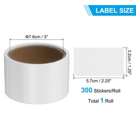 PATIKIL Colored Thermal Labels 2.25x1.25 Inch, 300 Pcs Color Direct Thermal Printer Sticker Label Rectangle Adhesive Paper Sticker Roll for Shipping Address Mailing Name, White