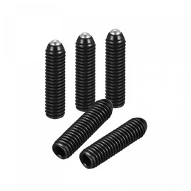 sourcing map Ball Point Set Screws, 10pcs M6 x 25mm High Carbon Steel Metric Spring Hex Socket Grub Screw