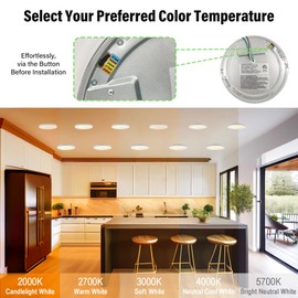 NOVELUX 7.3" Flush Mount Ceiling Light Dimmable with ETL CERT, 5CCT LED Ceiling Lights Moon Style Round Ceiling Light Fixture for Bedroom, Bathroom, Kitchen, Hallway, Basement, Closet,White 1Pack