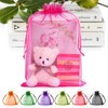 ANZNKU 50 Pack Hot Pink Organza Bags 8X12 inch Sheer
