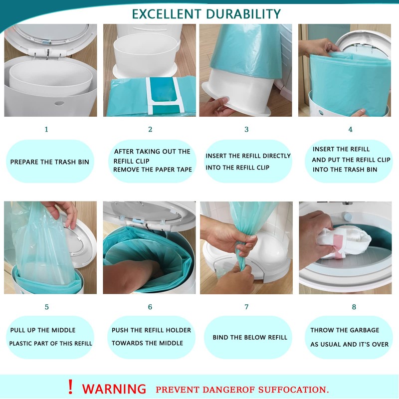 Korbell Classic Compatible Nappy Bin Refills 16L Pack of 4