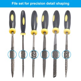 KingBra 26Pcs Needle File Set, 6Pcs 160mm Wood Rasp Hand Metal File Tools + 10Pcs 160mm Mini Diamond Needle File Set + 10Pcs 140mm Mini Diamond Riffler Needle File Set for Metal, Wood, Plastic,Jewelry