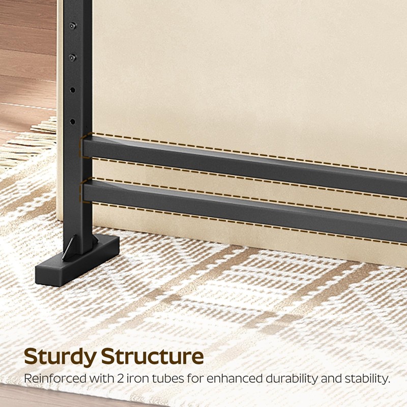 YATINEY 70.9" Console Table with Adjustable Height (27.6"-35.4") and Power