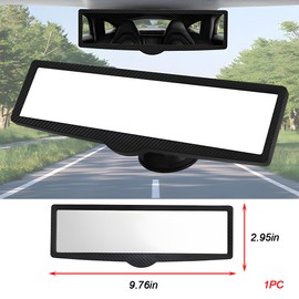 Osilly Car Rear View Mirror, Anti-Glare Vehicle Rearview with Adjustable Suction Cup, HD Wide Angle Automotive Inside Convex Lens Accessories, Universal for SUV, Sedan, Truck