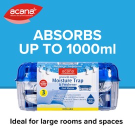Acana Advanced Safety Moisture Trap & Freshener - Ideal for Larger Rooms & Spaces, Freshens the Air, Prevents Leaks, Spills & is Lockable