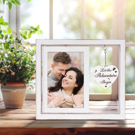 Engagement Gifts for Couples - Let the Adventure Begin Picture Frame, Gifts for Newly Engaged Couples, Engagement Presents for Girlfriend Boyfriend, Photo Frame 4"×6"