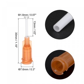 uxcell 50 Pcs 15G Plastic Dispensing Needles, 1/2" PP Glue Needle Tube Blunt Luer Lock Tips with PP Flexible Needle for Liquid Glue Gun, Amber