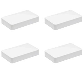2x4s(1-1/2" x 3-1/8") Wood Post End Cap, Lumber Stud/Rack Foot Rubber Cover, 1.5" x 3.125" Post Base Floor Protector for Lumber Chairs & Furniture Leg, Square Vinyl End Cap (4 Pcs, White)
