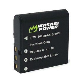 Wasabi Power Battery for Casio NP-40, NP-40DBA, NP-40DCA & Casio EX-FC100, EX-FC150, EX-FC160S, EX-Z400, Pro EX-P505, EX-P600, EX-P700, Zoom EX-Z30, EX-Z40, EX-Z50, EX-Z55, EX-Z57, EX-Z100 & More