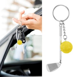 QZTYTY Golf Keychain, Metal Key Chain, Keychain Accessories Funny Golf Ball Keychains Suitable for Women Men Golf Ball Lovers (Yellow)