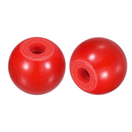 Sourcing Map 2Pcs M6 Female Thread Phenolic Thermoset Ball Knobs, 25mm Dia Round Operation Ball Handles for Machine Lever Handle, Red