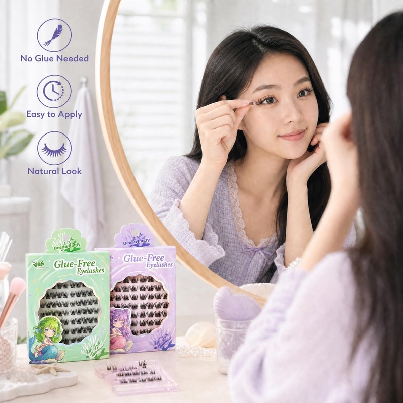 Glue-Free Cluster Lashes DIY Eyelash Extensions Kit for Beginner 80