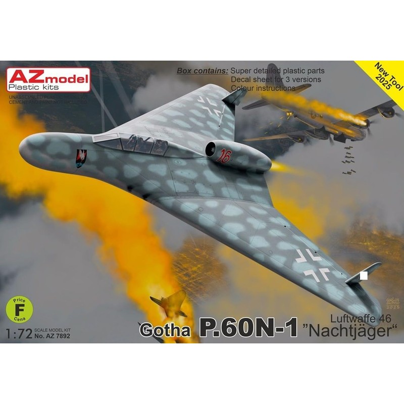 AZ Model 1/72 Gotha P.60N-1 Luftbuffe Night Fighter 1946 Plastic